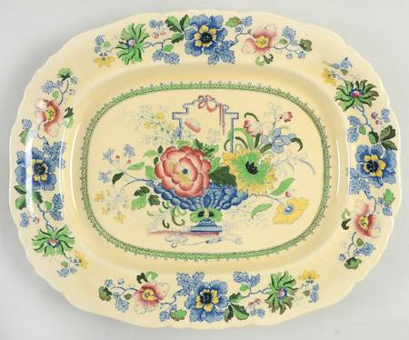 Strathmore Blue Multicolor 13" Oval Serving Platter