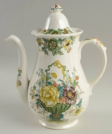 Strathmore Green Multicolor Coffee Pot & Lid