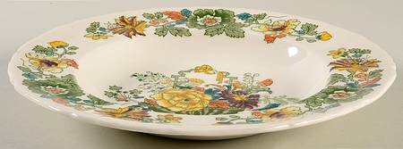 Strathmore Green Multicolor Large Rim Soup Bowl