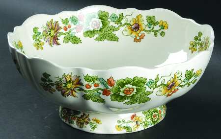 Strathmore Green Multicolor Bruges Footed Salad Bowl