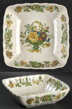 Strathmore Green Multicolor 8" Square Vegetable Bowl