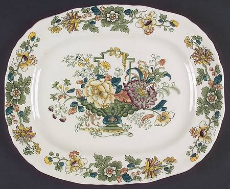 Strathmore Green Multicolor 13" Oval Serving Platter
