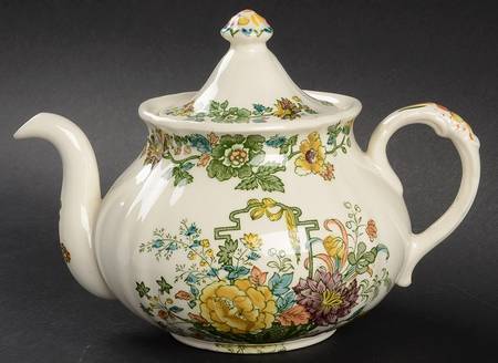 Strathmore Green Multicolor Small Teapot & Lid