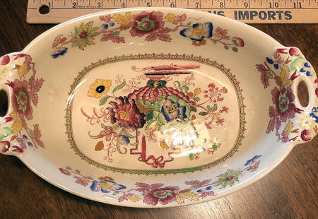 Strathmore Pink Multicolor 10" Oval Vegetable Bowl