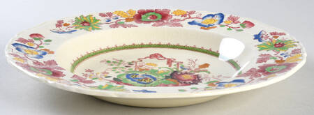 Strathmore Pink Multicolor Rim Soup Bowl