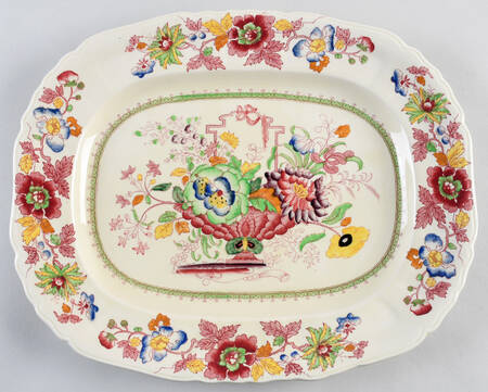 Strathmore Pink Multicolor 15" Oval Serving Platter