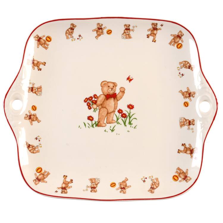 Teddy Bears Square Handled Cake Plate by Mason's