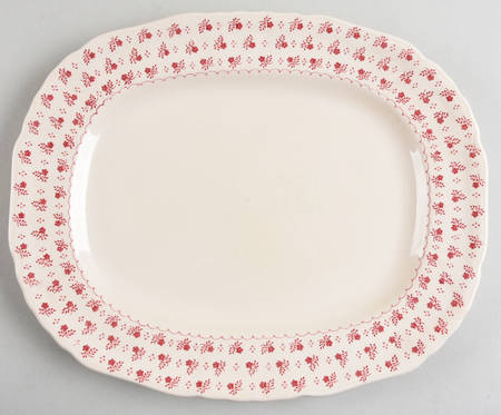 Trefoil Pink 13" Oval Serving Platter