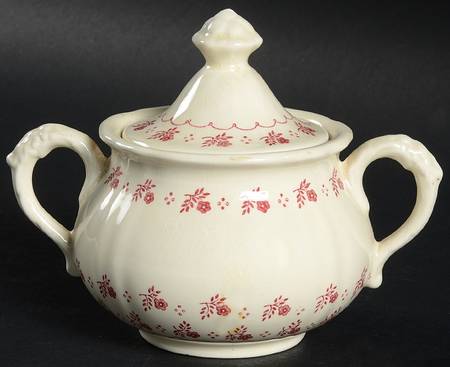 Trefoil Pink Sugar Bowl & Lid
