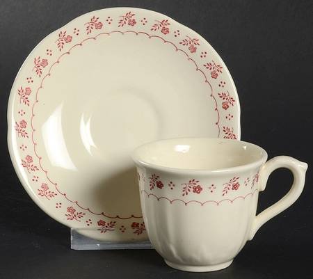 Trefoil Pink Flat Demitasse Cup & Saucer Set