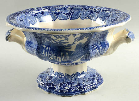 Vista Blue 10" Footed Pekin Salad Bowl