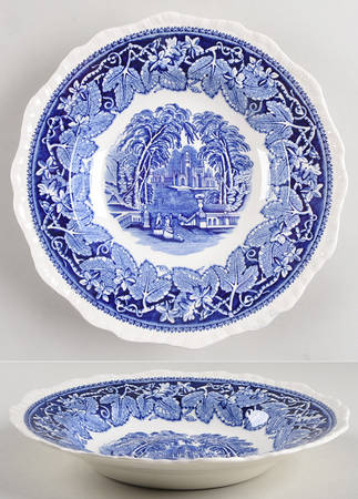 Vista Blue Large Rim Soup Bowl
