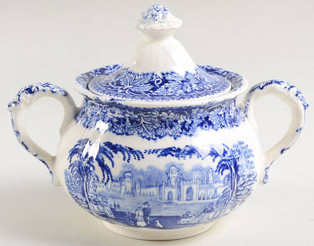 Vista Blue Sugar Bowl & Lid