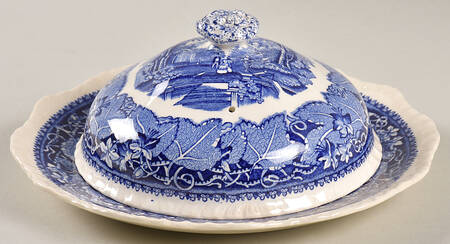 Vista Blue Round Covered Butter