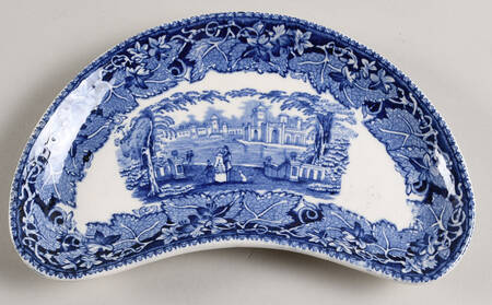 Vista Blue Crescent Salad Plate