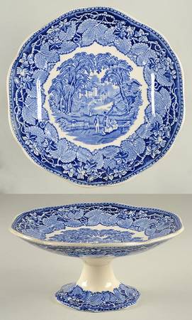 Vista Blue Round Compote (Height X Width)