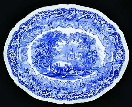 Vista Blue 17" Oval Serving Platter