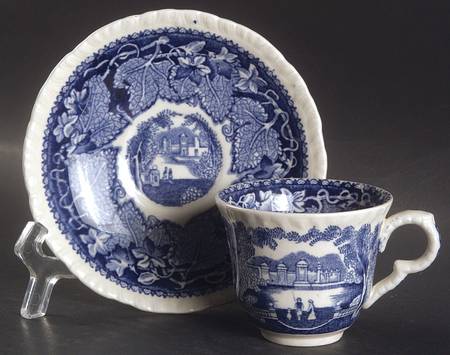 Vista Blue Flat Demitasse Cup & Saucer Set