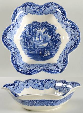Vista Blue Round Fluted Dessert Bowl