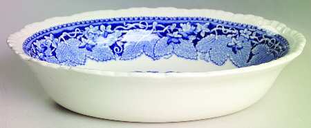 Vista Blue 9" Oval Vegetable Bowl