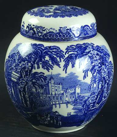 Vista Blue Small Prunus Jar & Lid