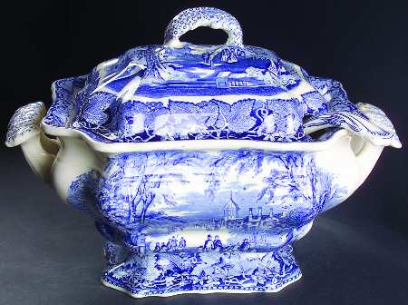 Vista Blue Large Bedford Tureen & Ladle