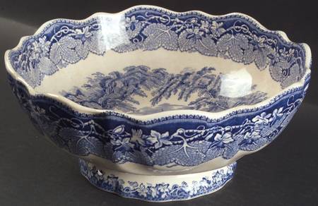 Vista Blue Bruges Footed Salad Bowl