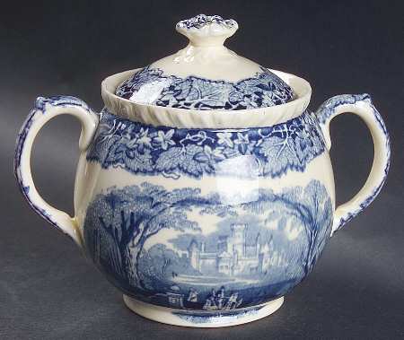 Vista Blue Sugar Bowl & Lid
