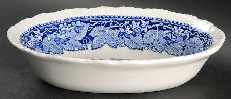 Vista Blue 8" Oval Vegetable Bowl