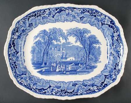 Vista Blue 19" Oval Serving Platter