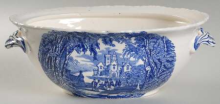 Vista Blue Oval Tureen No Lid
