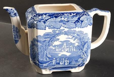Vista Blue Fan Teapot No Lid
