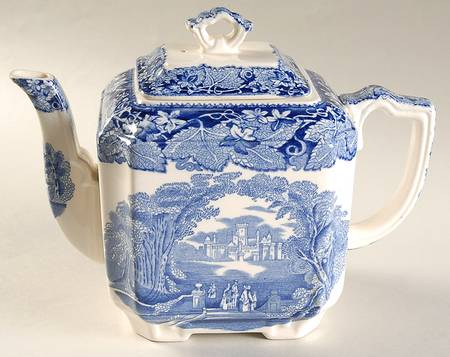 Vista Blue Fan Teapot & Lid