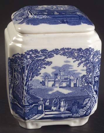 Vista Blue Fan Jar & Lid