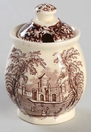 Vista Brown (No Trim) Mustard Jar & Lid