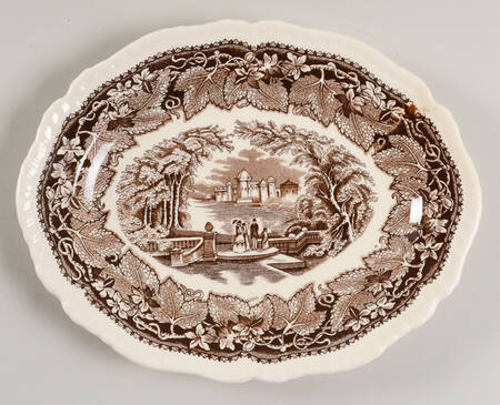 Vista Brown (No Trim) 9" Oval Serving Platter