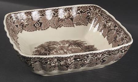 Vista Brown (No Trim) 8" Square Vegetable Bowl