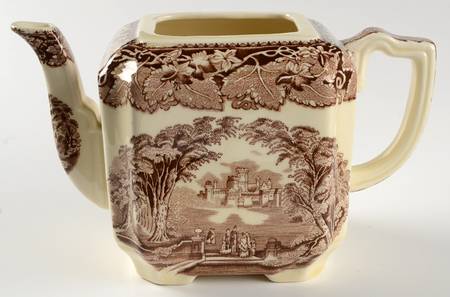 Vista Brown (No Trim) Fan Teapot No Lid