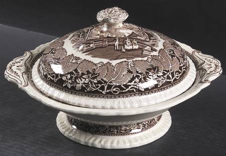 Vista Brown (No Trim) Round Covered Vegetable