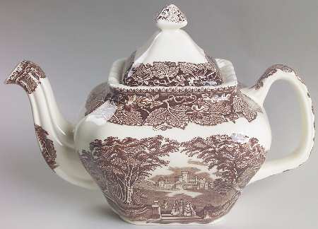 Vista Brown (No Trim) Square Gadroon Teapot & Lid