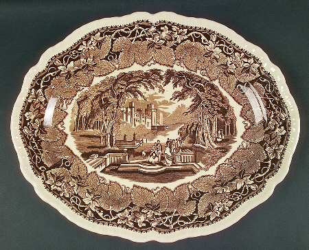 Vista Brown (No Trim) 15" Oval Serving Platter