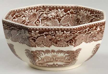 Vista Brown (No Trim) 6" Octagonal Vegetable Bowl