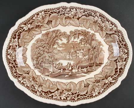 Vista Brown (No Trim) 17" Oval Serving Platter