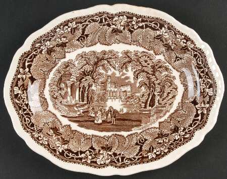 Vista Brown (No Trim) 11" Oval Serving Platter