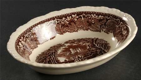 Vista Brown (No Trim) 8" Oval Vegetable Bowl