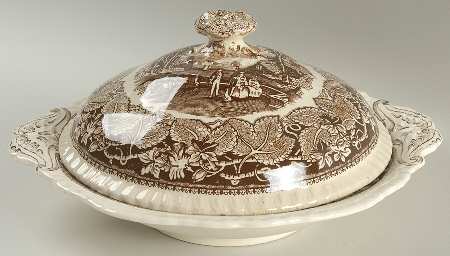 Vista Brown (No Trim) Round Covered Vegetable