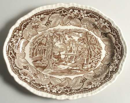 Vista Brown (No Trim) 13" Oval Serving Platter
