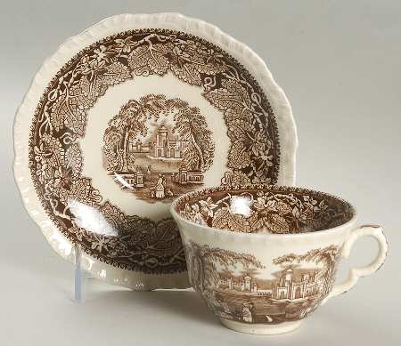 Vista Brown (No Trim) Oversized Cup & Saucer Set