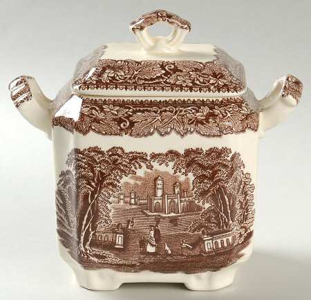 Vista Brown (No Trim) Square Fan Sugar Bowl & Lid