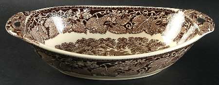 Vista Brown (No Trim) 10" Handled Oval Vegetable Bowl